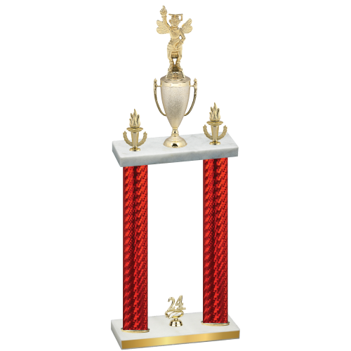 Double Red Carbon Fiber Year Academics Trophy