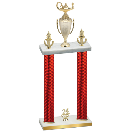 Double Red Carbon Fiber Year Academics Trophy