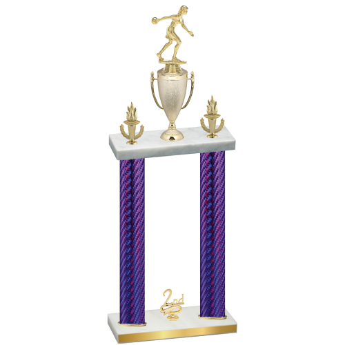 Double Purple Carbon Fiber Second Place Bowling Trophy