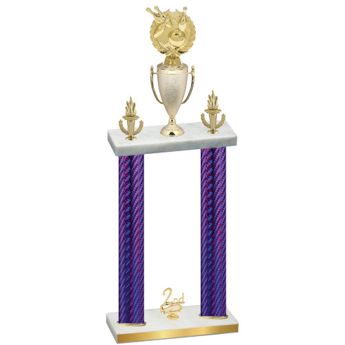 Double Purple Carbon Fiber Second Place Bowling Trophy