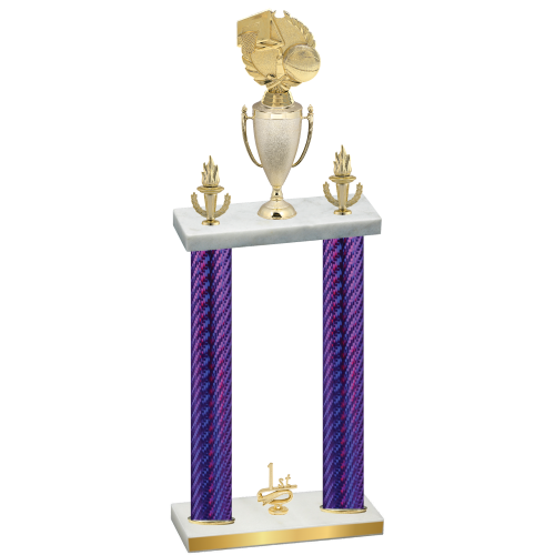 Double Purple Carbon Fiber First Place Basketball Trophy