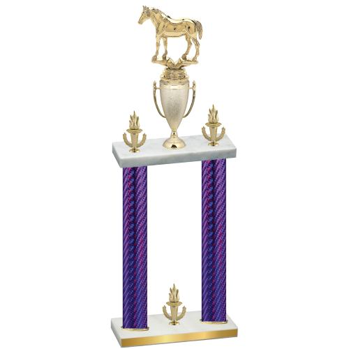 Double Purple Carbon Fiber Victory Horses Trophy
