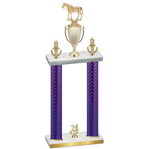 Double Purple Carbon Fiber Year Horses Trophy
