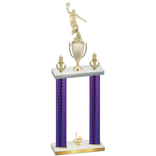 Double Purple Carbon Fiber First Place Basketball Trophy