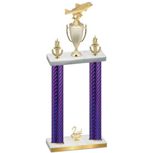 Double Purple Carbon Fiber Second Place Fishing Trophy