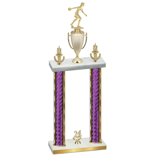 Double Purple Glacier Year Bowling Trophy