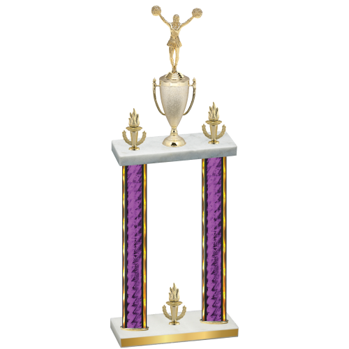 Double Purple Glacier Victory Cheerleading Trophy