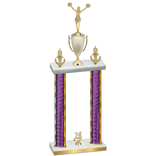 Double Purple Glacier Year Cheerleading Trophy