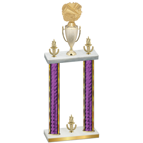 Double Purple Glacier Victory Cheerleading Trophy