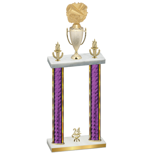 Double Purple Glacier Year Cheerleading Trophy