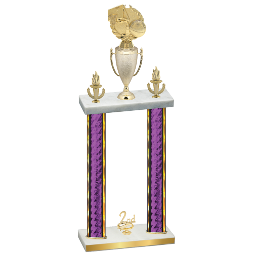 Double Purple Glacier Second Place Basketball Trophy