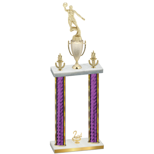 Double Purple Glacier Second Place Basketball Trophy