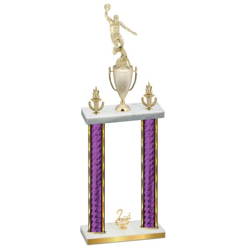 Double Purple Glacier Second Place Basketball Trophy