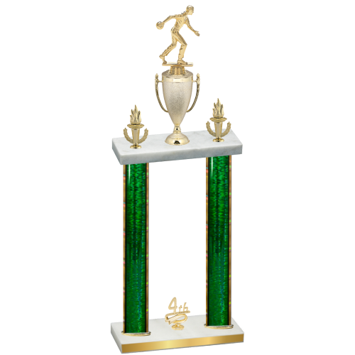 Double Green Glacier Fourth Place Bowling Trophy