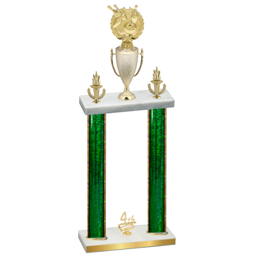 Double Green Glacier Fourth Place Bowling Trophy