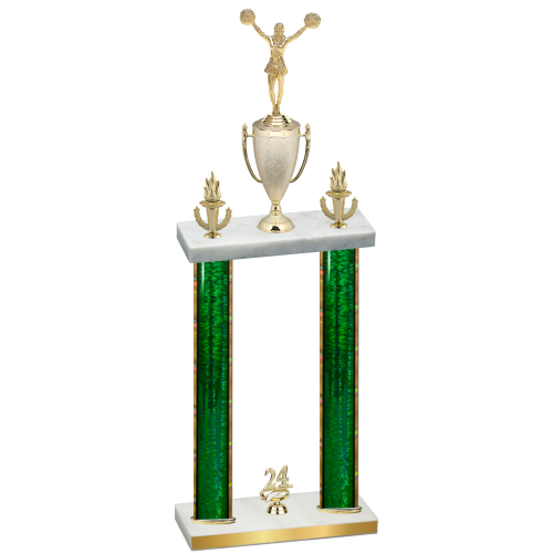 Double Green Glacier Year Cheerleading Trophy