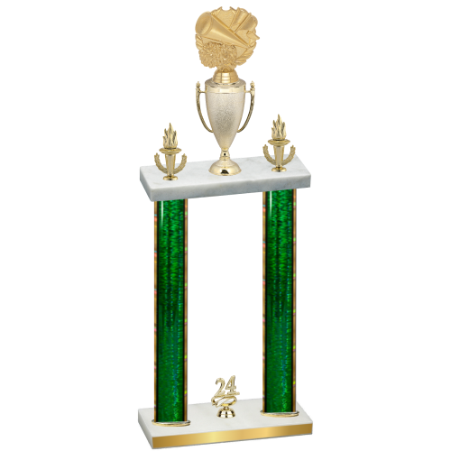 Double Green Glacier Year Cheerleading Trophy