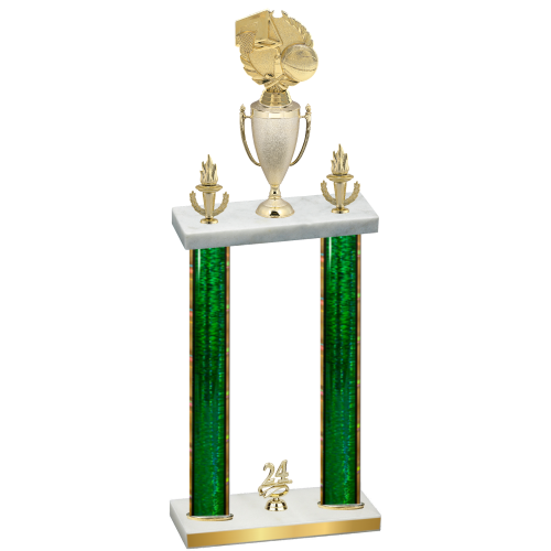 Double Green Glacier Year Basketball Trophy