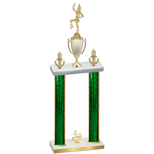 Double Green Glacier Fourth Place Majorette Trophy