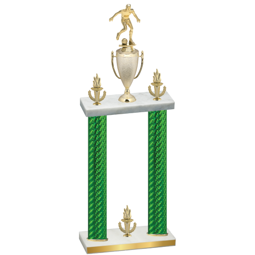 Double Green Carbon Fiber Victory Soccer Trophy