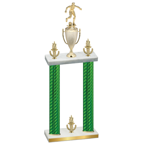 Double Green Carbon Fiber Victory Soccer Trophy