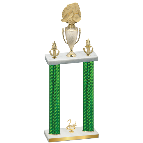 Double Green Carbon Fiber Second Place Soccer Trophy