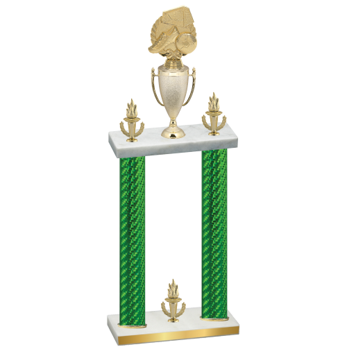 Double Green Carbon Fiber Victory Soccer Trophy