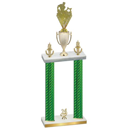 Double Green Carbon Fiber Year Rugby Trophy