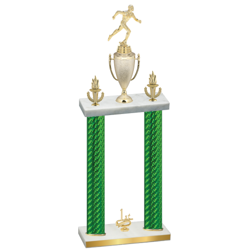 Double Green Carbon Fiber First Place Running Trophy