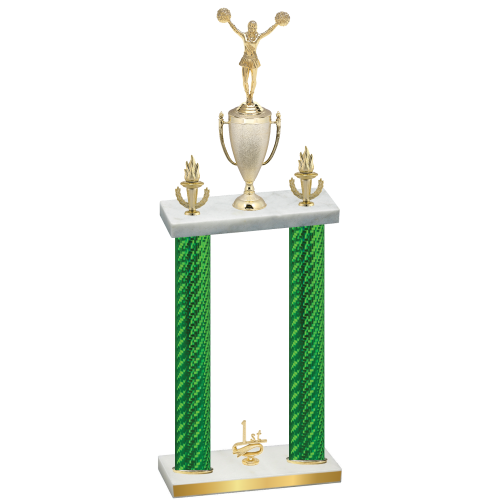 Double Green Carbon Fiber First Place Cheerleading Trophy