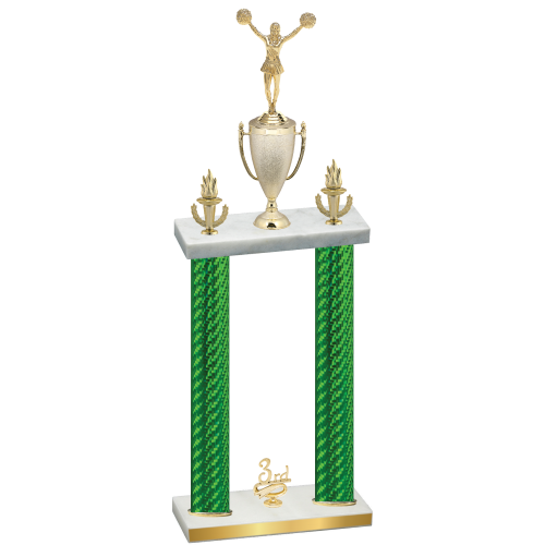 Double Green Carbon Fiber Third Place Cheerleading Trophy