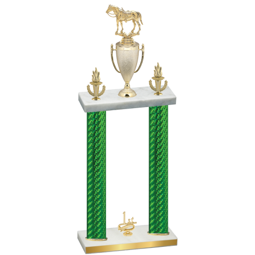Double Green Carbon Fiber First Place Horses Trophy