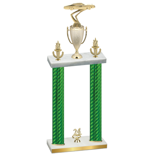 Double Green Carbon Fiber Year Cars Trophy