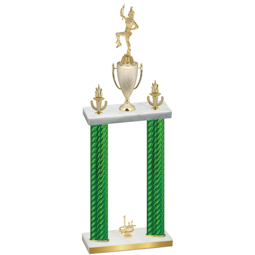 Double Green Carbon Fiber First Place Majorette Trophy