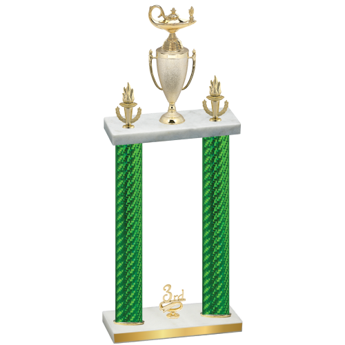 Double Green Carbon Fiber Third Place Academics Trophy