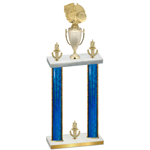 Double Blue Glacier Victory Basketball Trophy