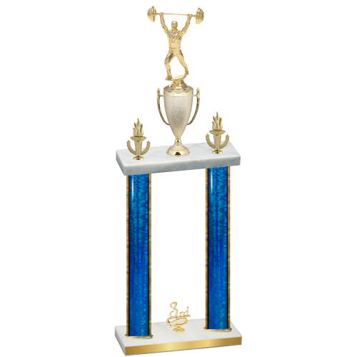 Double Blue Glacier Third Place Weights Trophy