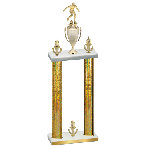 Double Gold Glacier Victory Soccer Trophy