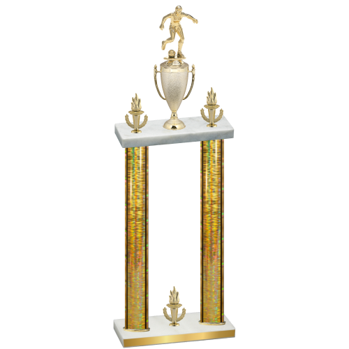 Double Gold Glacier Victory Soccer Trophy