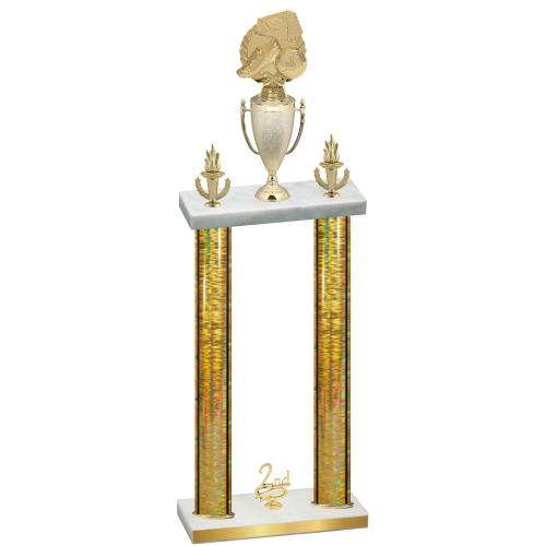 Double Gold Glacier Second Place Soccer Trophy