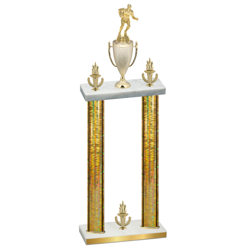 Double Gold Glacier Victory Rugby Trophy