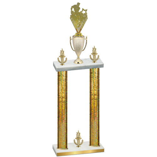 Double Gold Glacier Victory Rugby Trophy
