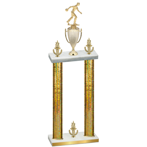 Double Gold Glacier Victory Bowling Trophy