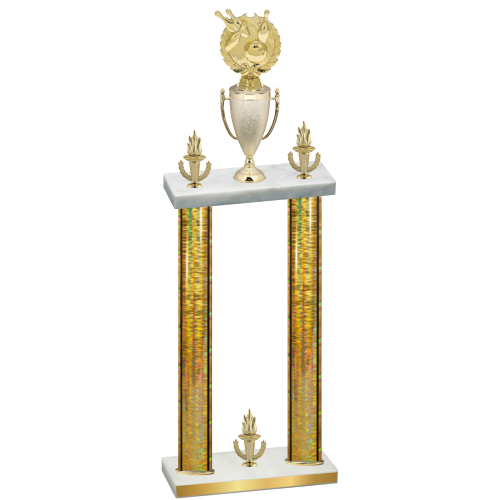 Double Gold Glacier Victory Bowling Trophy