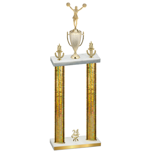 Double Gold Glacier Year Cheerleading Trophy