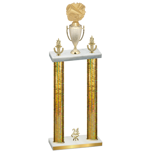 Double Gold Glacier Year Cheerleading Trophy
