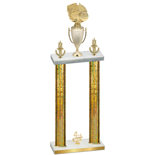 Double Gold Glacier Fourth Place Basketball Trophy