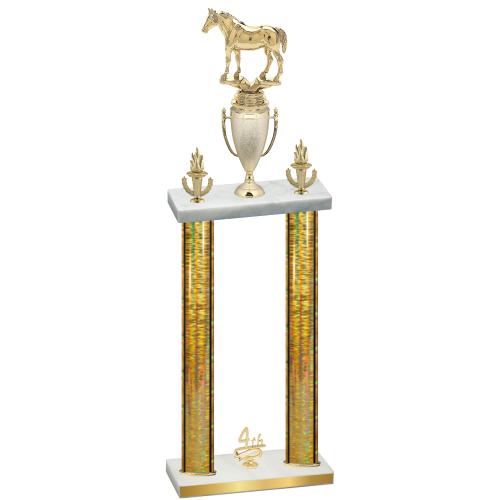 Double Gold Glacier Fourth Place Horses Trophy