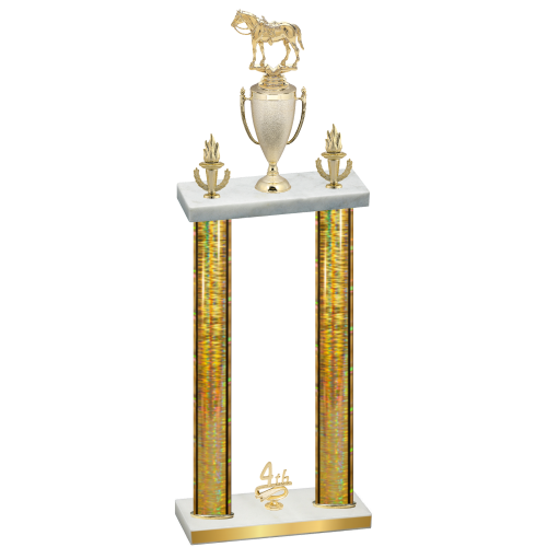 Double Gold Glacier Fourth Place Horses Trophy