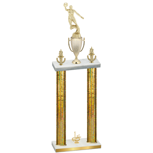 Double Gold Glacier First Place Basketball Trophy